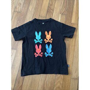 Psycho Bunny Boy T-shirt Graphic Logo Black Size XS